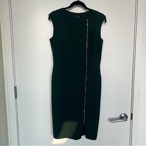 Ellen Tracy Gold Zipper Pencil Dress